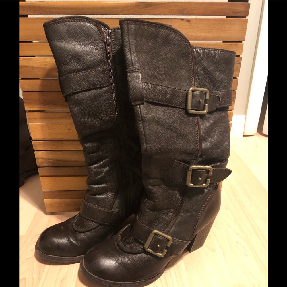 Report brown leather boots
